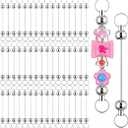 Ckhoid 100PCS Blank Beadable Keychain Bars, Metal Beaded Keychain DIY Bead Pendant Key Chain Making Kit, Bauble Bar Bead Kit Creative Cute Crafts Jewelry Charms Supplies