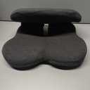 Back and Seat Cushion,Ergonomic Memory Foam L-Shaped Integrated Seat Cushions with Adjustable Strap,Ultra Breathable Non-Slip Design for Office Chair,Car,Wheelchair (Black)