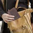 Genuine Leather Passport and Vaccine Card Holder Combo, RFID Blocking, Coffee, Unisex