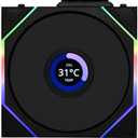 Lian Li UNI Fan TL LCD Wireless 120-Single Pack (Reverse Blade)-2.4 GHz Wireless Signal ARGB Fan-Infinity Mirror-Daisy-Chain-Syncing Lighting-Controller NOT Included & Required - Black (12RTLLCD1W1B)