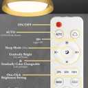 Ken & Ricky Flush Mount Ceiling Light Fixture, Led Dimmable 24w for Bedroom Kitchen Bathroom Laundry Hallway Entryway,Remote Control (Brushed Gold,12Inch,1PK)