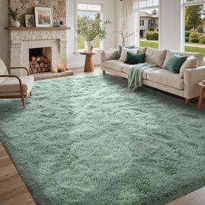 5x8 Rug Sage Green Area Rugs for Living Room,Plush Soft Grass Fluffy Nursery Bedroom Carpet for Kids Teens Home Decor Aesthetic
