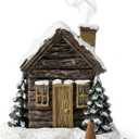 Log Cabin Incense Burner, Christmas Village Houses Incense Burner, Resin Home Incense Cone Burner with 2 Incense Cones, Aromatherapy Diffuser Home Tabletop Decorations