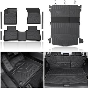 Floor Mats Set for Nissan Rogue 2021-2025 2026 (Not fit Sport), All Weather TPE Backrest Mat Trunk Mat Cargo Liner Door Sill Guards Accessories (2021-2026 | Floor Mats Set)