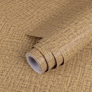 2 x TANONE Dark Coffee Linen Wallpaper (15.8 in X 118 in) Self-Adhesive- Grasscloth Contact Paper Peel and Stick Faux Imitation Cloth Vinyl Film - Wall Paper Solid Color Decorate Furniture Bedroom