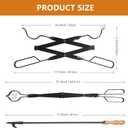 Heavy Duty 32 Long Fireplace Fire Pit Campfire Poker Stick and 26 Fireplace Tongs Tool Sets, Log Grabber, Rust Resistant Black Finish Camping Fireplace Tools for Indoor/Outdoor