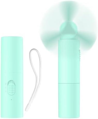 OLV Handheld Mini Fan Portable Rechargeable 3000mAh USB Battery Powered 22+Hrs Runtime Small Hand Held Fan Foldable Pocket Personal Fan Gifts for Women Girls Men Office,Travel,Outdoor - Green