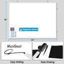 MaxGear White Board for Wall, 24" x 18" Double Sided Dry Erase Board, Magnetic White Board Hanging Whiteboard for Home, School, Office