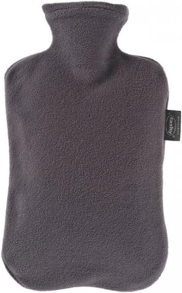 Fashy 2 Litre Anthracite Hot Water Bottle with Fleece Cover