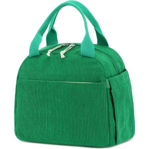 Bluboon Lunch Bag for Women Men Cute Corduroy Lunch Tote Bags Reusable Insulated Lunch Box Large Capacity Reusable Insulated Cooler for Work Picnic or Travel (Medium (10L))
