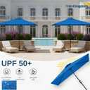 6.5'x10' Rectangular Patio Outdoor Umbrella,Large Coverage with Push-Button Tilt & UV Protection,Sturdy Ribs for Deck,Lawn,Pool,Backyard