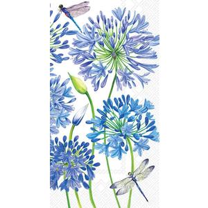 5 x IHR Ideal Home Range Dinner Napkins Disposable 3-Ply Paper Hand Towels, 8.25" x 4.5", Agapanthus, 16-Count