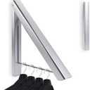 Clothes Drying Rack, Laundry Racks for Drying Clothes, Closet Storage Organization Wall Mounted Retractable Clothes Hanger for Laundry Room, Garage, Indoor & Outdoor Use, Slim Design Aluminum (Silver)