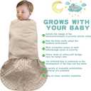 BSTOPPT Fleece Newborn Sleep Sack Baby Swaddle,3-Way Adjustable Wearable Blanket,2 Pack Fleece Swaddling sleeping bag TOG 2.0 (Brown & Dark Green, 0-3 Months)