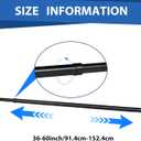 Threehoney Expandable Closet Rod for Wire Shelf Hanging Clothes Adjustable Heavy Duty Closet Hanging Rod Extender Heavy Duty Hanger Bar Metal Poles for Wardrobes Hanger, 1 Pack(36-60 Inch,Black)