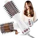 4-in-1 Hair Dryer Brush, Mini Blow Dryer Brush 2 Inch, Travel Brush Dryer Mini for Hot Air/Cold Setting/Styler/Volumizer/Straightener/Curler