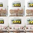 ANRUOXI Lemon Wall Art, Lemon Art Pictures for Kitchen, Fruit Painting Artwork for Dining Room Living Room, Farmhouse Citrus Canvas Painting Rustic Framed Ready To Hang 12x24''