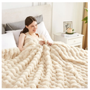 50x60 Inches Ultra-Soft Fuzzy Faux Fur Plush Throw Blanket - Thick, Warm Sherpa for Couch, Sofa, Bedroom, Camping - Decorative Blanket for Cozy Warmth, Bubble Khaki