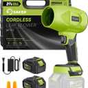 Saker Cordless Leaf Blower Handheld Turbo Jet Blower Portable Dust Cleaner 180000 RPM with Adjustable Speed for Drying Patio Cleaning Camping 2 Batteries Green with Case