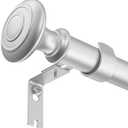 Box Space Curtain Rods for Windows 66 to 120 Inches, 1 Inch Diameter Heavy Duty Curtain Rod, Adjustable Length Window Curtain Rod Drapery Rod with Decorative Finials, Silver