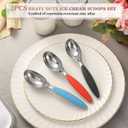 2 x Metal Ice Cream Scoops Set, 3 Pack Heavy Duty Cast Zinc Ice Cream Spoons, Ergonomic Ice Cream Scoop with Non-slip TPR Handle for Gelato, Sundae, Cookie Dough Scopper, Dishwasher Safe Kitchen Gadgets