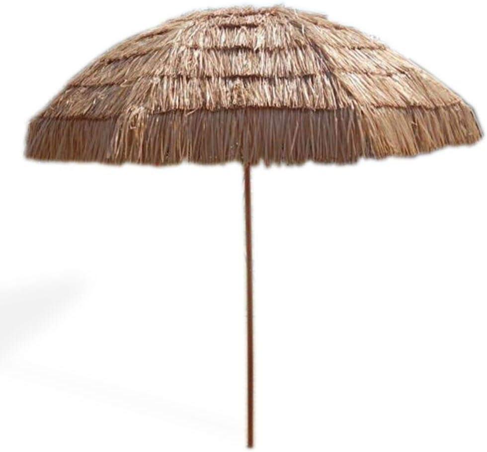 Impact Canopy 8' Hawaiian Tiki Umbrella, Pool Patio Beach Umbrella, Thatched Tiki