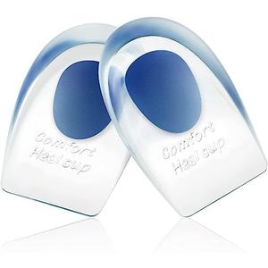 Heel Cups for Achilles Tendonitis & Plantar Fasciitis - 2 Pack Gel Shoe Inserts for Heel Pain Relief, Arch Support, for Women & Men