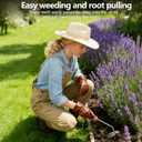 Weed Puller Tool,Newly Upgraded Garden Weeder Stainless Steel Hand Weeder Tool,Multi-Purpose 5 Teeth Weed Remover Tool Weeding Tools for Gardening (Rubber Handle)