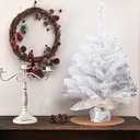 JPM 22-Inch Mini Artificial Christmas Tree – Tabletop Xmas for Holiday Home Decor, Desk, Mantel, Gift (White)