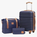 Coolife Suitcase Set 3 Piece Luggage Set Carry On Hardside Luggage with TSA Lock Spinner Wheels (Navy, 3 piece set (DB/TB/20))