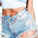 Susupeng Women Summer Irregular Waist Jean Shorts with Pockets Frayed Ripped Holes Cute Sexy Hot Mini Denim Shorts (XX-Large, Light Blue) (Blue, XXL)