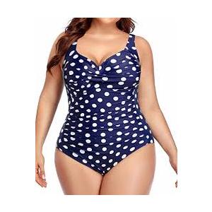 Yonique Women Plus Size One Piece Swimsuits Tummy Control Bathing Suits Twist Front Ruched Swimwear American Flag 18W