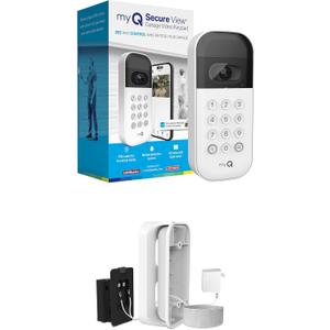 myQ Smart Garage Door Video Keypad + Wired Power Adapter Kit, with Wide-Angle Camera, Customizable PIN Codes, and Smartphone Control, Works with Chamberlain, LiftMaster and Craftsman openers