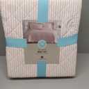 Martha Stewart - Queen Cotton Percale Quilt with Shams, Reversible Bedding