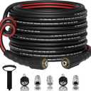 Flexible 1/4" Pressure Washer Hose 50FT,3600PSI Kink Resistant Power Washer Replacement Hose with Leak-Free M22-14mm&3/8" Quick Connect Kit,Used for Extension