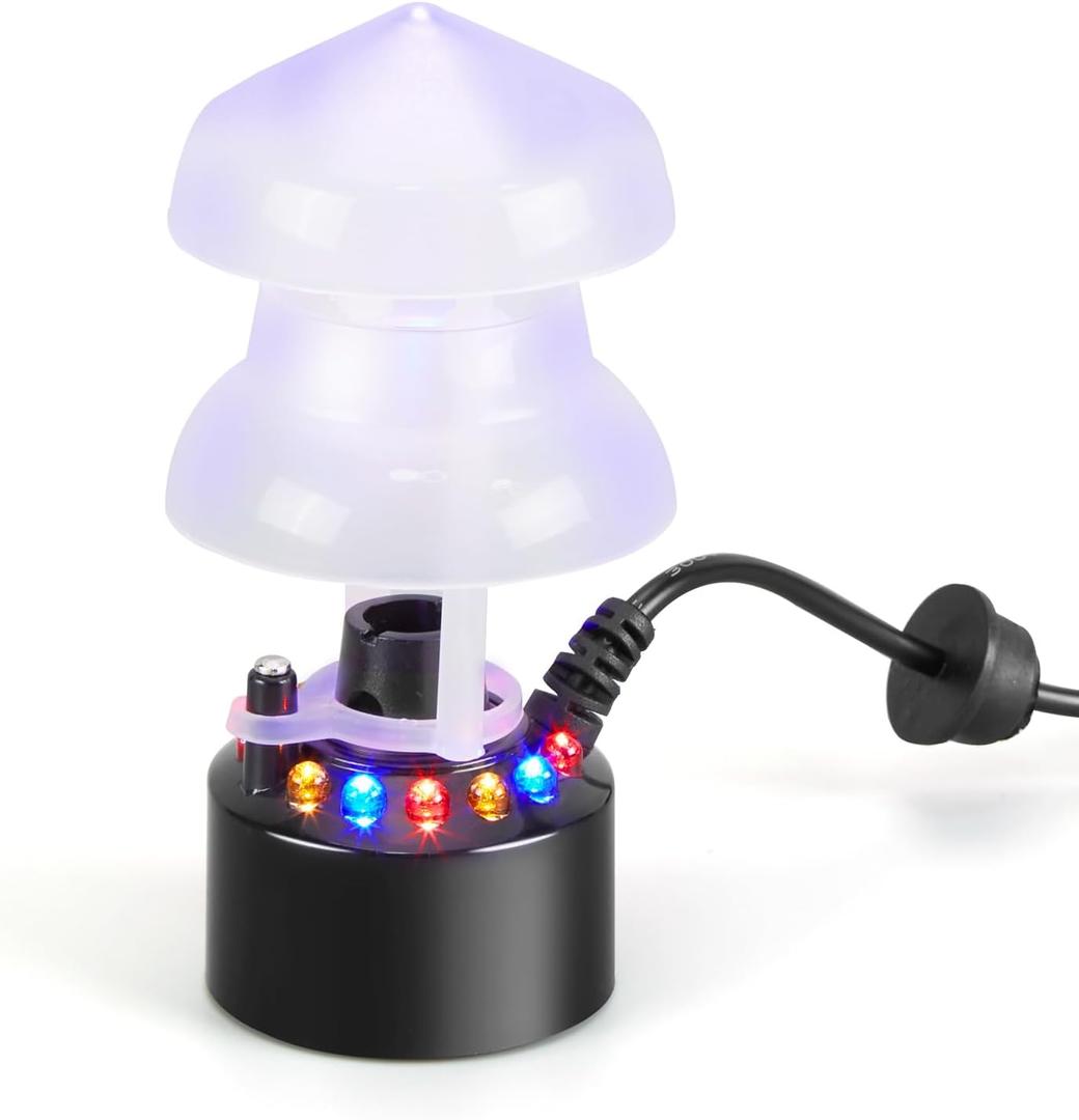 FITNATE Mist Maker, 12 LED Mister Fogger Water Fountain Pond Fog Machine Atomizer Air Humidifier, ultrasonic Mist fogger with Splash Guard, Perfect for Halloween and Other Holidays