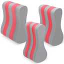 Soulchen 3 Pack Swimming Pull Float, 3 Sizes EVA Swimming Kickboard Swim Buoy 5 Layer Training Leg Float Aid Pool Buoy for Lap Training, Combo Pull for Adults and Beginners Train(Pink)