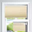 LazBlinds Cordless Cellular Shades, No Tools No Drill Light Filtering Honeycomb Shades Pleated Blinds for Windows, 33'' W x 64'' H, Alabaster