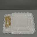 5 Pcs Dessert Table Display Set - 2 Pcs 3-Tier Dessert Display Stands & 3 Pcs Serving Tray - Dessert Trays Dessert Stands Treat Table Displays Set for Tea Parties,Birthdays & Baby Showers (White)