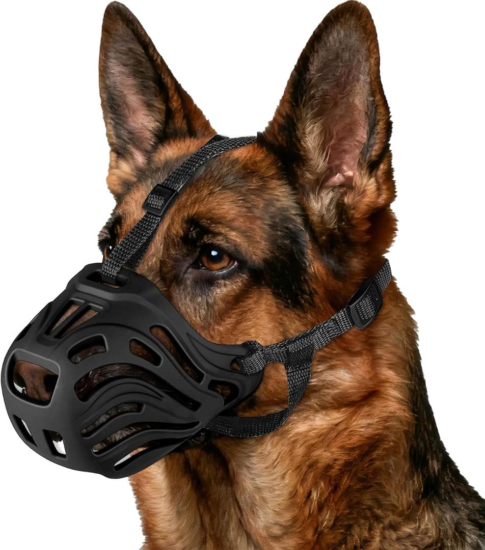 Dog Muzzle, Soft Breathable Dog Muzzles Suitable Dogs, Adjustable Basket Muzzles Prevents Chewing and Biting for Grooming Trimming Training, XXL