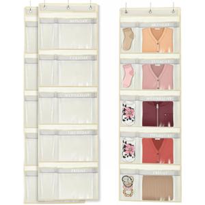 Kids Weekly Clothes Organizer, 2 Pack | Day of the Week Hanging Closet Storage, For School Outfits, With Labels for Monday to Friday