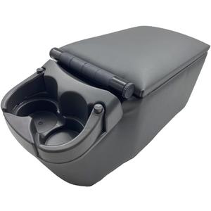 MOOSUN Universal Truck Seat/Bench Contractor Center Console Business Organizer and Storage with Adjustable Cup Holders, Clip Board, and Padded Top Lid for Armrest, Grey (Gray)