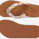 KuaiLu Womens Arch Support Flip Flops Ladies Comfort Lightweight Soft Yoga Mat Cushion Walking Thong Sandals (7.5, Beige Khaki)