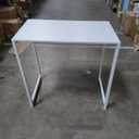 White Folding Table with Metal Legs and Wooden Tabletop, 31,5'L x 29,5'W x 19'H inch