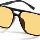 livho Vintage Aviator Blue Light Blocking Glasses, Fashion Oversized Frames with UV Protection Coating, Unisex Design
