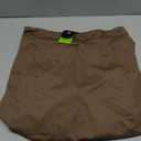 ANIVIVO 24" Long Knee Length Skirted Leggings for Women, Athletic Pleated Skirt with Leggings Workout Skirt Pockets (X-Large, Brown-front Pocket)