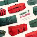 ZOBER Upright Christmas Tree Storage Bag With Drawstring Hem - Oxford Waterproof Fabric Christmas Tree Bag For Storage Box For Xmas - Strong, Durable Straps & Handles (Red W/Straps, 9 Feet)