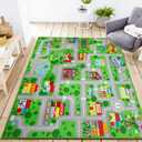 Yincimar Kids Carpet Playmat Car Play Rug City Life Traffic Road Kids Rug 5' x 6'6" Large Children Educational & Game Area Rug for Toddler Boys Bedroom Playroom Classroom