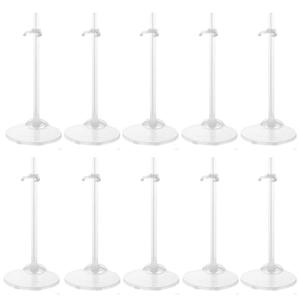 E-TING Transparent Dolls Holder Stand Support for 9inches-12inches Dolls - Pack of 10