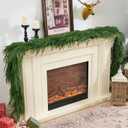 TQRR 4Pcs 9FT Norfolk Pine Garlands, Realistic Greenery Christmas Garland